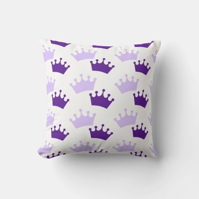 Purple Crowns Fairytale Prince Storybook Decor Cushion (Front)