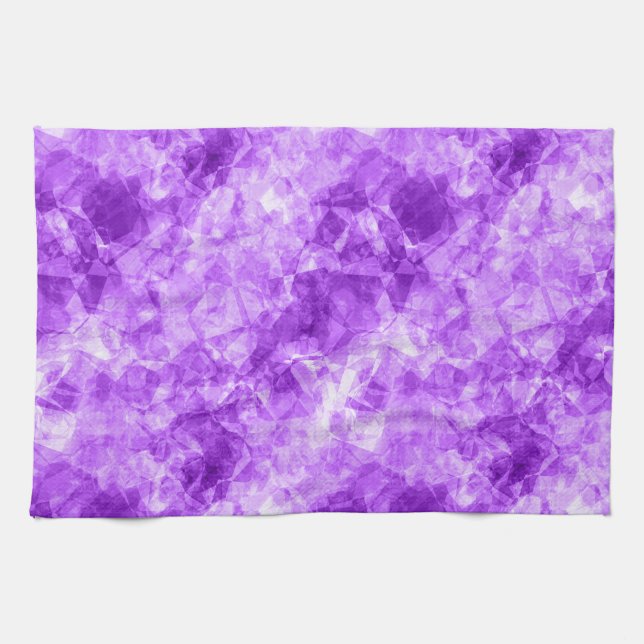 Purple Crumpled Texture Tea Towel (Horizontal)
