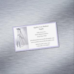Purple Crutches Senior Care Equipment Medical Magnetic Business Card