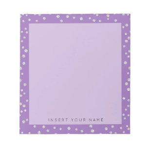 Purple Crystal Confetti Notepad 5.5" x 6"