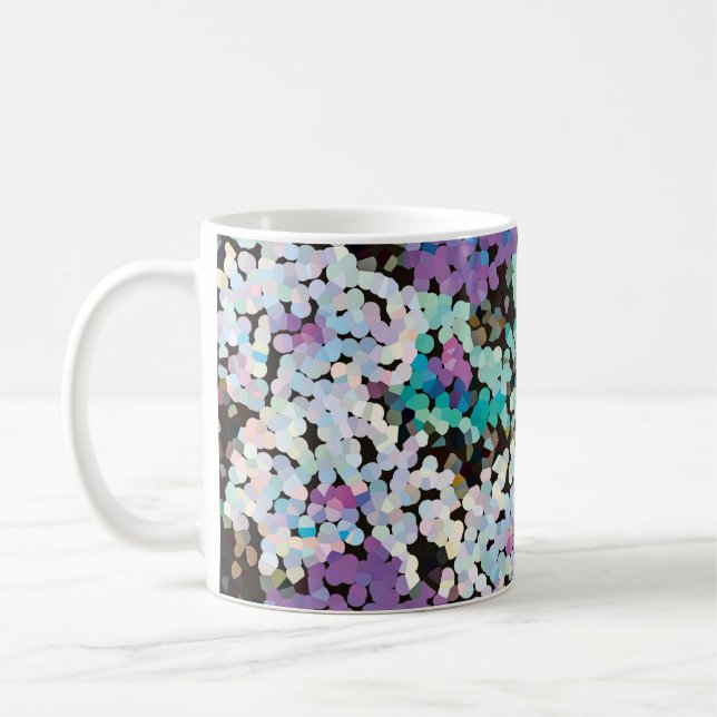 Purple Crystal Floral Blooms Coffee Mug (Left)