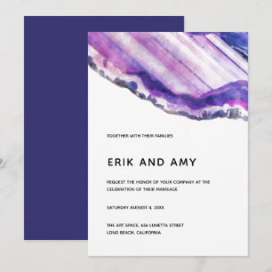Purple Crystal Gemstone Wedding Invitation