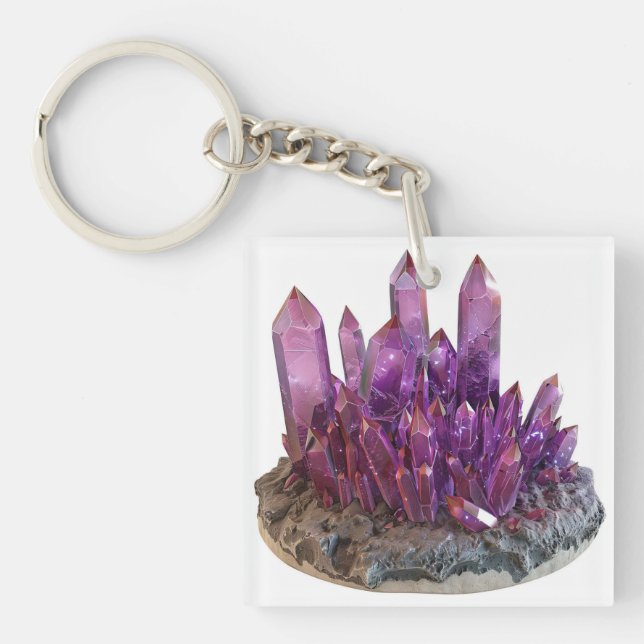 purple crystal key ring (Front)