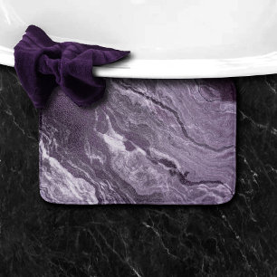 Purple Crystal Moody Dark Eggplant Purple Agate Bath Mat