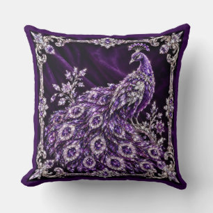Purple Crystal Peacock Luxury collection Cushion