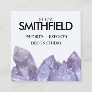 PURPLE CRYSTAL PROFESSIONAL SQUARE BUSINESS CARD