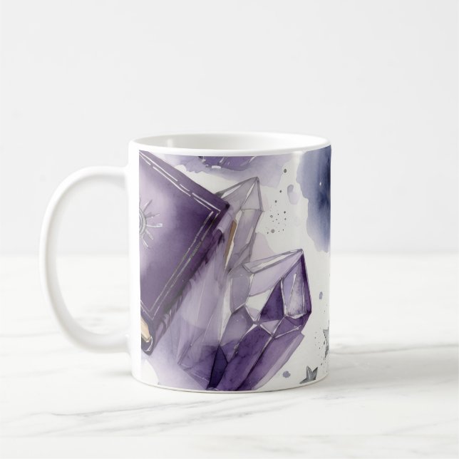 Purple Crystal Watercolor Mug (Left)