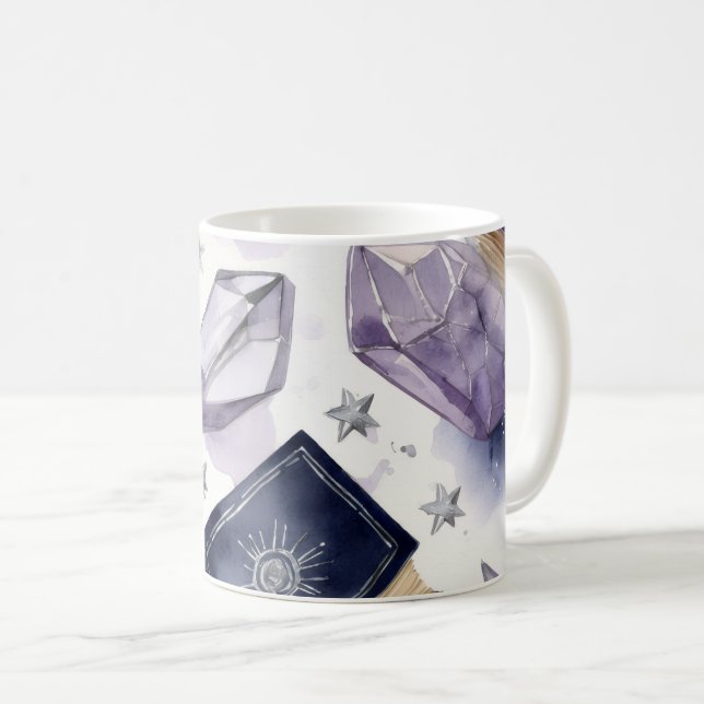 Purple Crystal Watercolor Mug (Front Right)