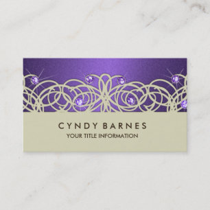 Purple Crystals and Lace Business Card