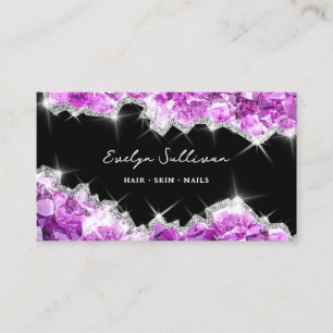 purple crystals geode business card