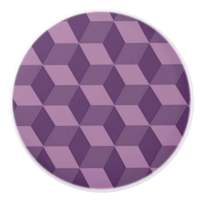PURPLE CUBES CERAMIC KNOB (Front)