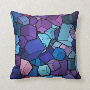 Purple Cubes Cushion