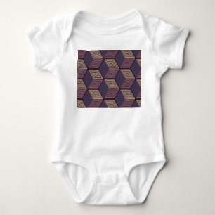 Purple Cubes: Vintage Geometric Seamless Baby Bodysuit