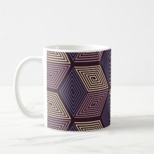Purple Cubes: Vintage Geometric Seamless Coffee Mug
