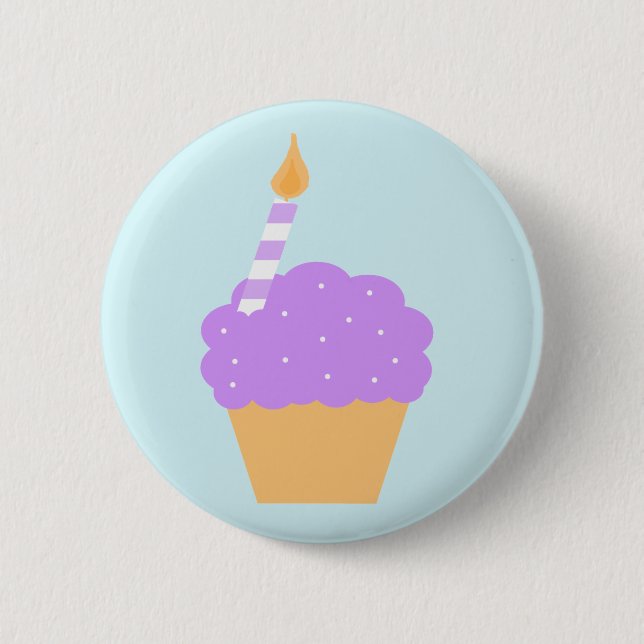 Purple Cupcake 6 Cm Round Badge (Front)