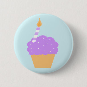 Purple Cupcake 6 Cm Round Badge