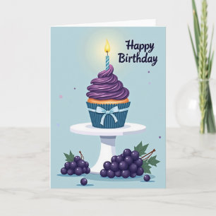 Purple Cupcake Birthday Card