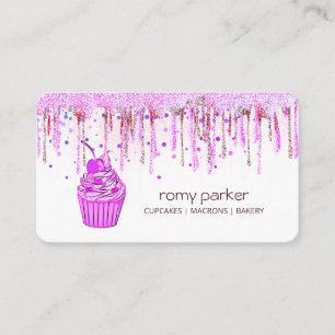 Purple Cupcake Home Bakery Pastry Dripping Business Card