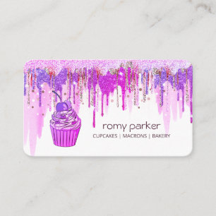 Purple Cupcake Home Bakery Pastry Dripping Business Card