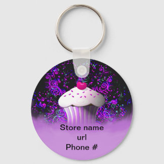 Purple Cupcake Keychain Promote Your Business