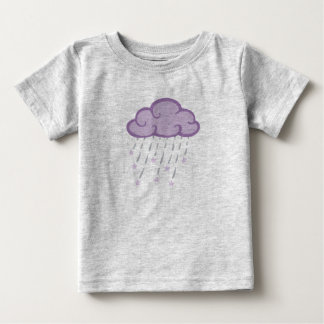 Purple Curls Rain Cloud With Falling Stars Baby T-Shirt