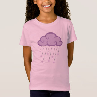 Purple Curls Rain Cloud With Falling Stars T-Shirt