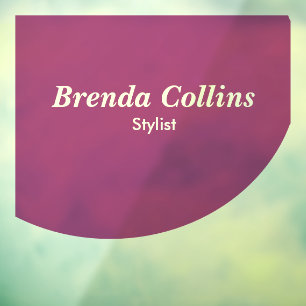 Purple curve and white window cling