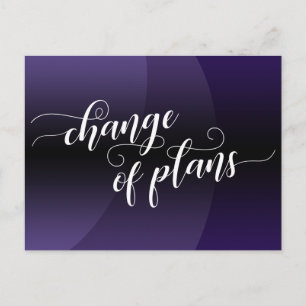 Purple Curve Change of Plans Postponed Wedding Postcard