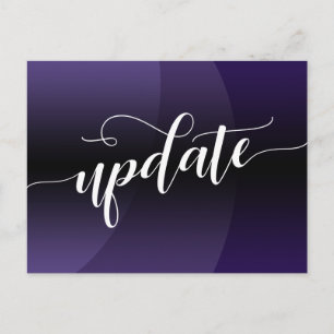 Purple Curve Postponed Wedding Update Notice Postcard