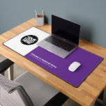 Purple | Custom Business Logo Name, Slogan Desk Mat<br><div class="desc">Create your own company workspace branded decoration with our ergonomic purple business Company Logo Desk Mat. This stylish, modern and professional desk mat allows you to personalize your boss, coworker or employee office in a unique way. Add corporate logo, name, profession, website, slogan, social media or any personalized text. A...</div>