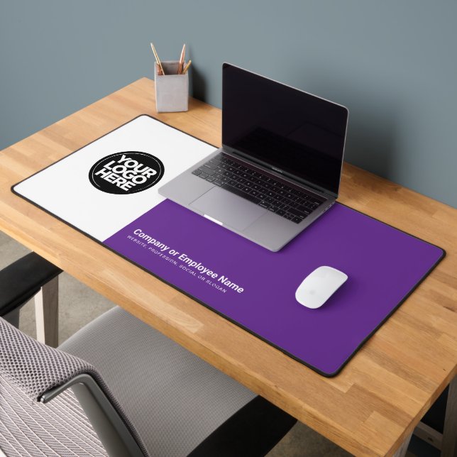 Purple | Custom Business Logo Name, Slogan Desk Mat (Office 2)