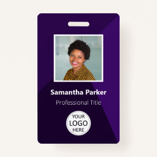 Purple Custom Employee - Photo ID, Logo, Bar Code  ID Badge