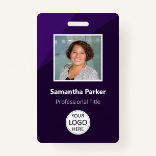 Purple Custom Employee - Photo ID, Logo, Bar Code ID Badge