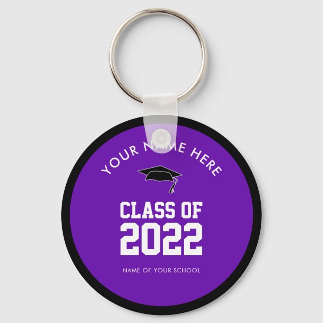 Purple Custom Graduation Keychain (Front)