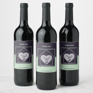 Purple Custom Logo & Company Name Thank You Wine Label