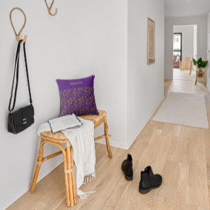 Purple Custom Name Floral  Women name Cushion