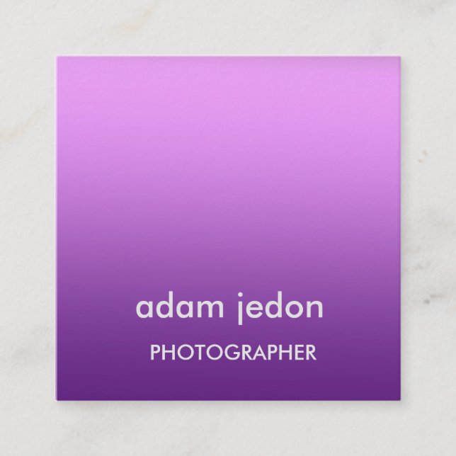 Purple Custom  Square Business Card (Front)
