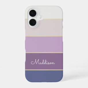 purple Custom Summer Colour Block Stripes iPhone 16 Case