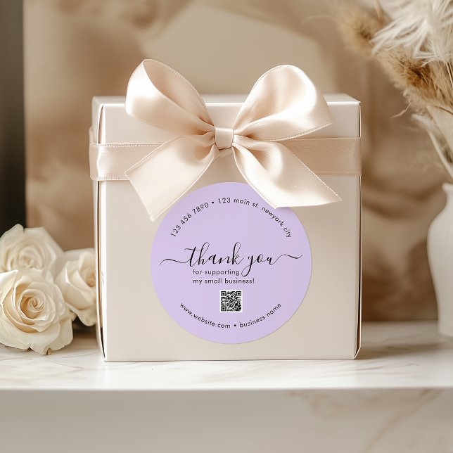 Purple Custom Thank You Stickers With QR Code (Purple Custom Thank You Stickers With QR Code)