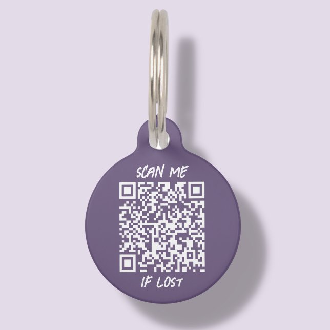 Purple Customizable QR Code | Scan Pet ID Tag (Creator Uploaded)