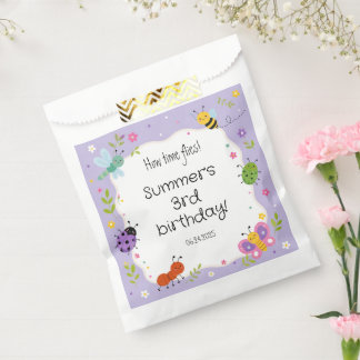 Purple Cute Bugs Girls Birthday Favour Bags