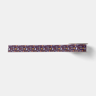 purple cute cat pattern design for cat lovers- satin ribbon