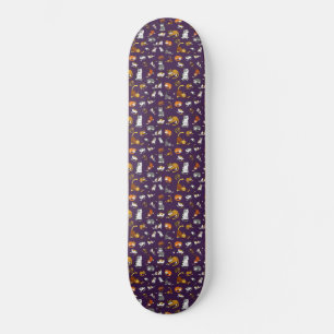 purple cute cat pattern design for cat lovers- skateboard