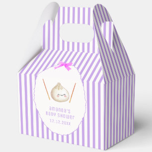 Purple Cute Girl Bow Asian Dumpling Baby Shower Favour Box