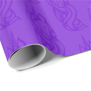 Purple Cute Unicorn Pattern Magical Wrapping Paper
