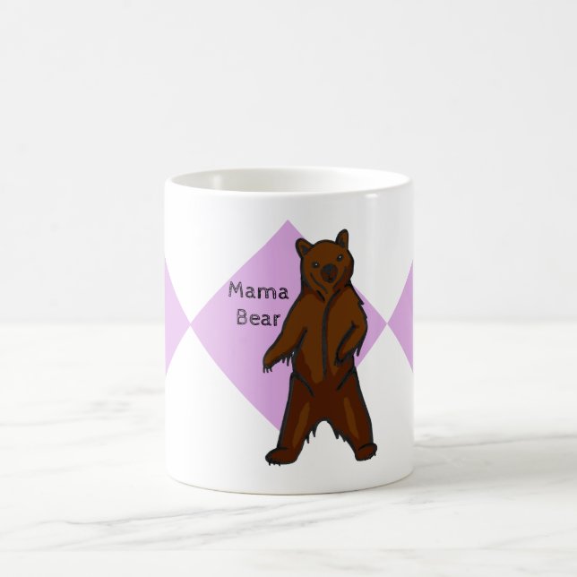 Purple Cute Woodland Animal Mama Bear Coffee Mug (Center)