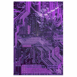 Purple Cyber Circuit Board Tech Art Electronics Photo Sculpture Magnet