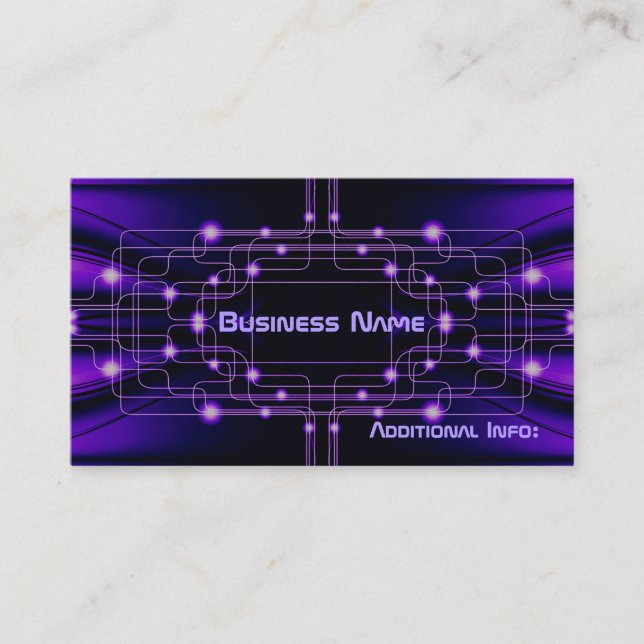 Purple Cyber Circuits Business Card (Front)