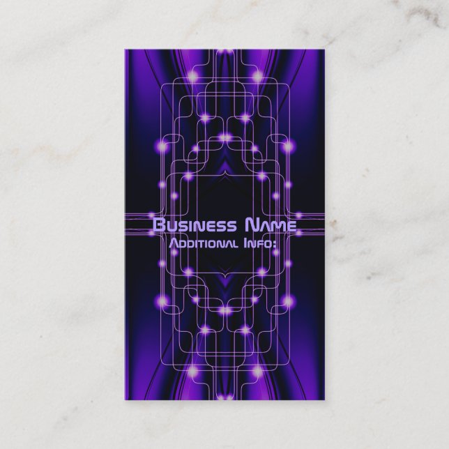 Purple Cyber Circuits Business Card 2 (Front)