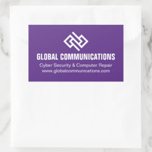 Purple Cyber Technology Computer Company Custom Rectangular Sticker